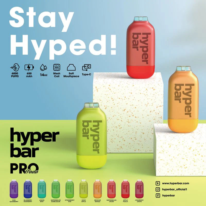 HyperBar Pro 6000 Puffs 2%/20mg Disposable Pod Device