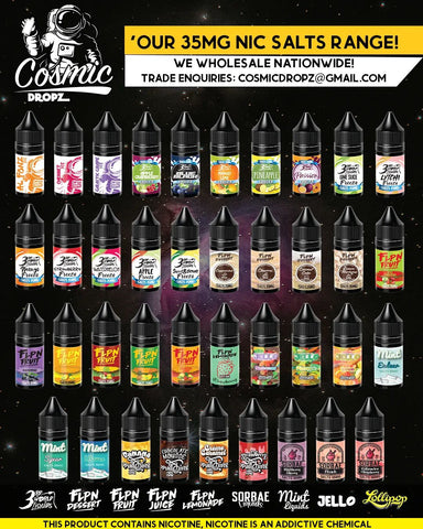 Cosmic Dropz 35mg Nic Salt Flavours
